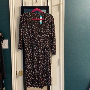 Faux wrap dress 3/4 sleeves